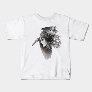 Girl and bird Kids T-Shirt